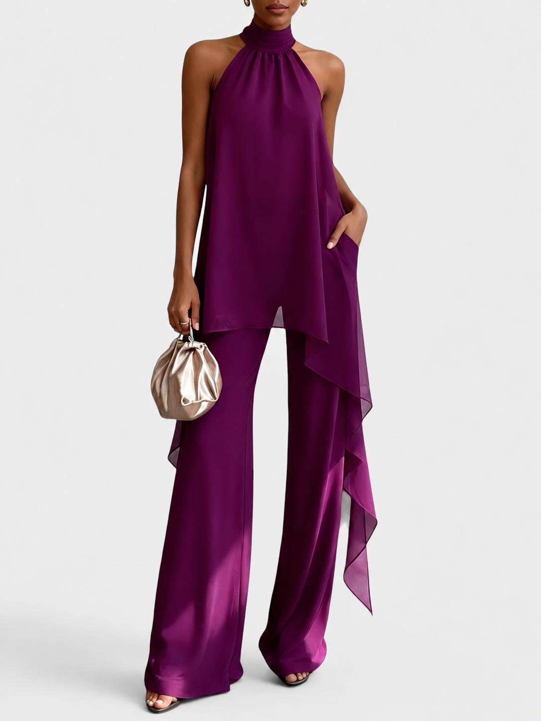CLARA – Conjunto Elegante Cuello Halter