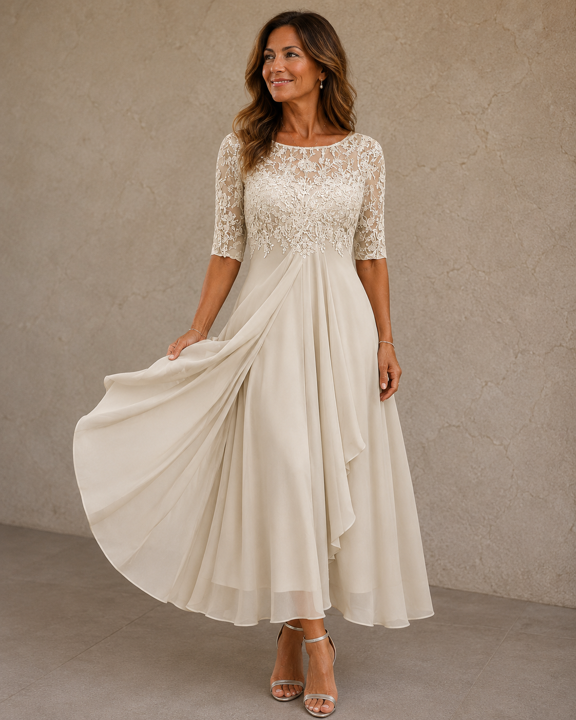Abella™ | Vestido de encaje y gasa