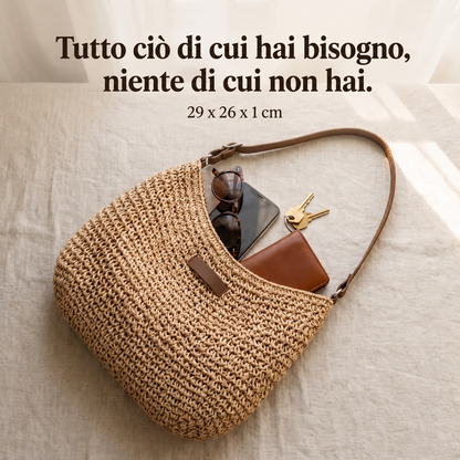 Dina | Bolso trenzado elegante - Marrón oscuro