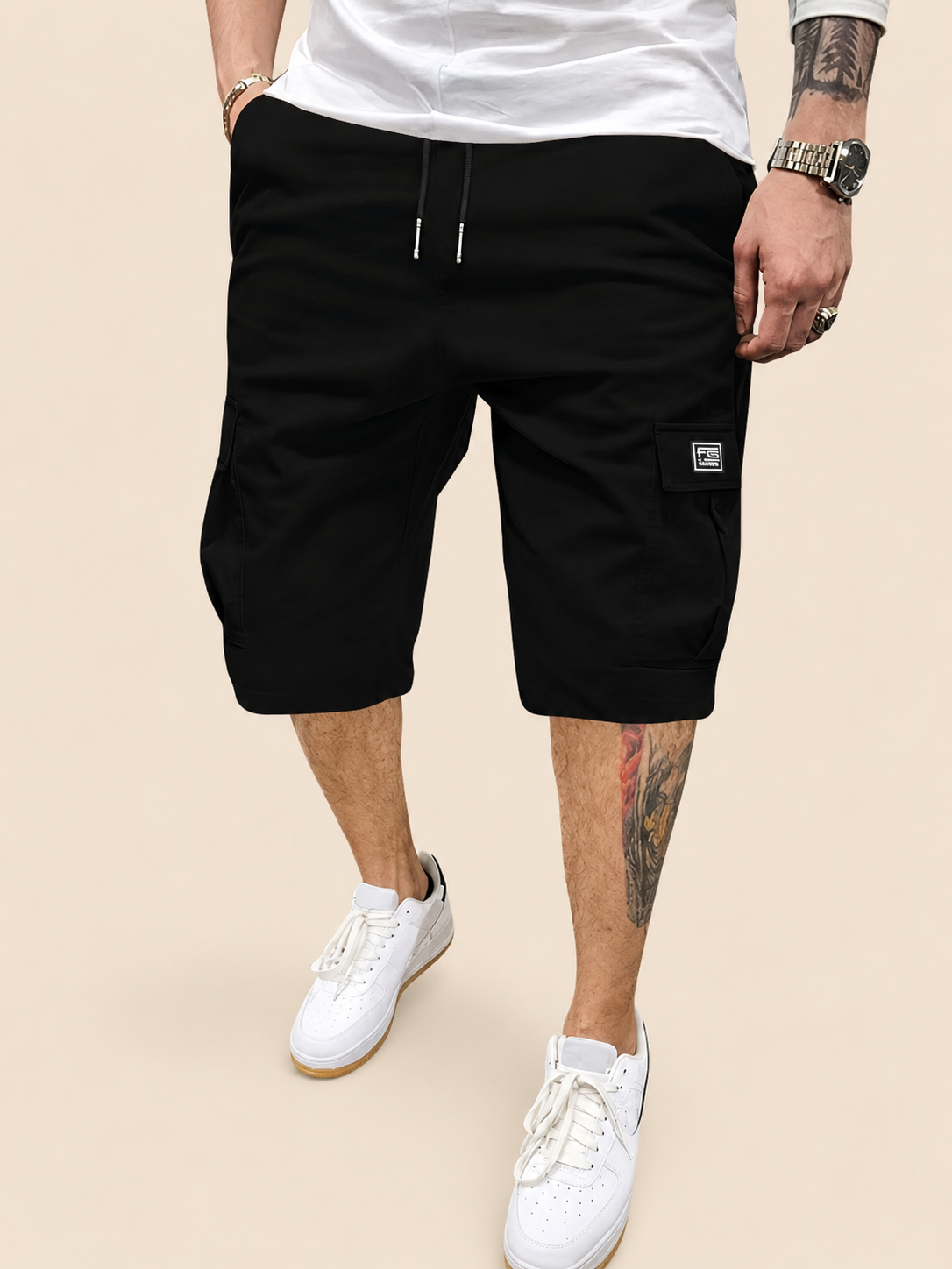 Pantalones cortos cargo para hombre