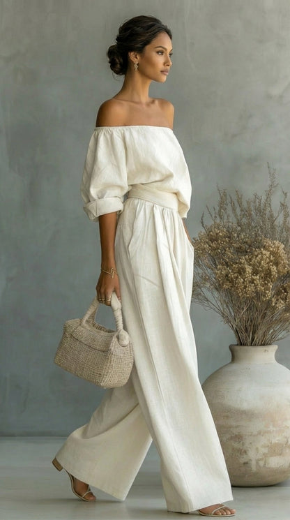 Conjunto exclusivo con efecto de tela para un verano con estilo