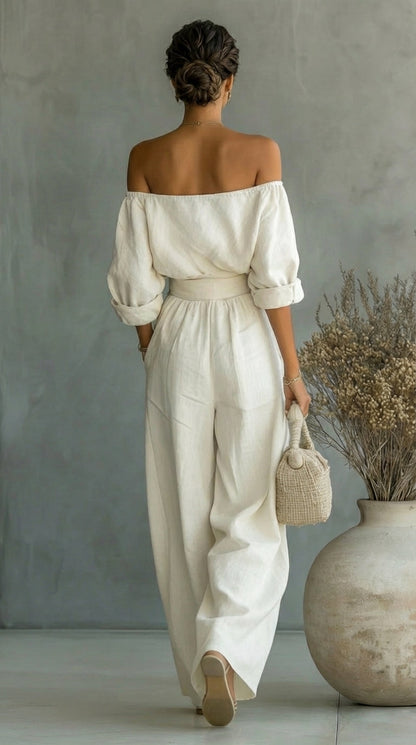 Conjunto exclusivo con efecto de tela para un verano con estilo