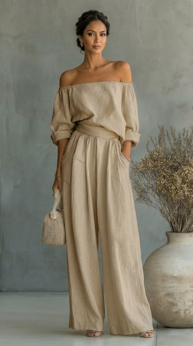 Conjunto exclusivo con efecto de tela para un verano con estilo
