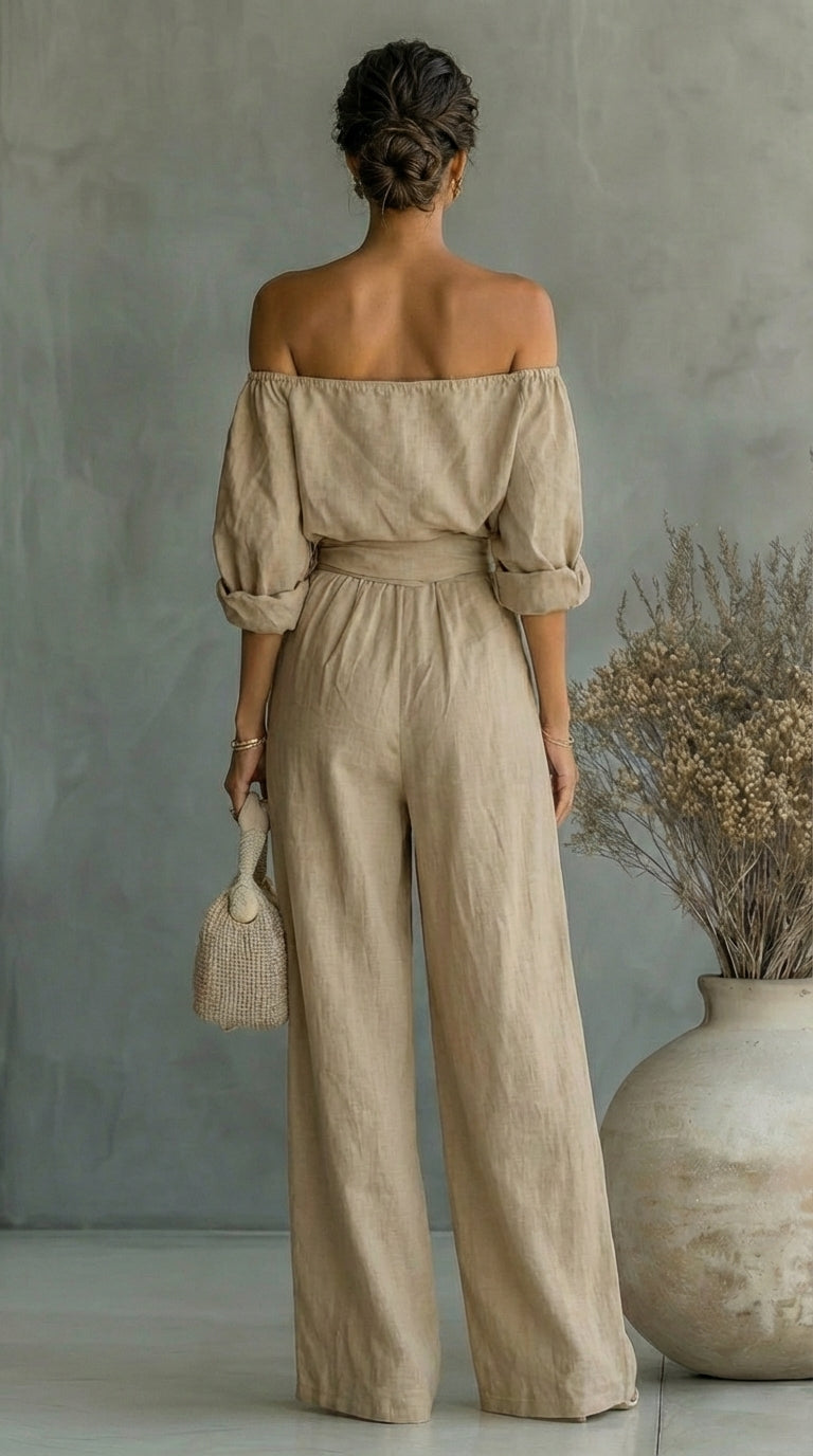 Conjunto exclusivo con efecto de tela para un verano con estilo
