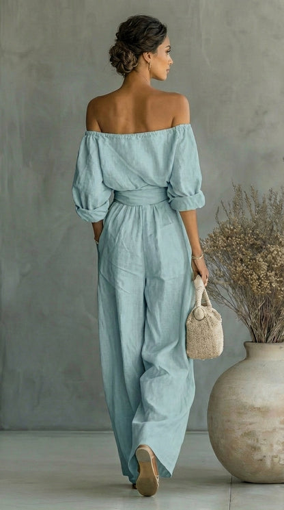 Conjunto exclusivo con efecto de tela para un verano con estilo