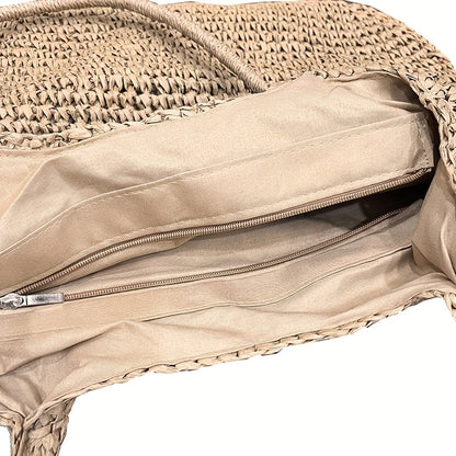 Marisol | Bolso bandolera de paja trenzada - Avellana