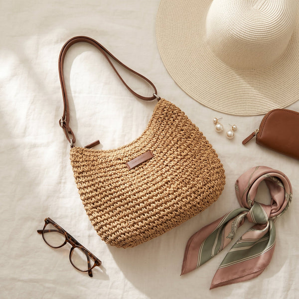 Paloma| Bolso trenzado elegante - Caqui