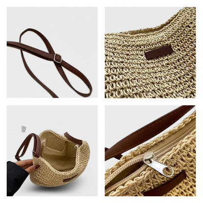 Paloma| Bolso trenzado elegante - Caqui