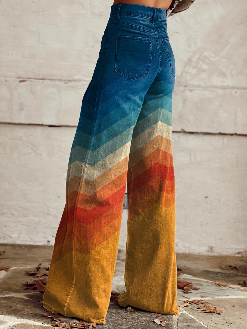 Pantalones retro elegantes de zigzag